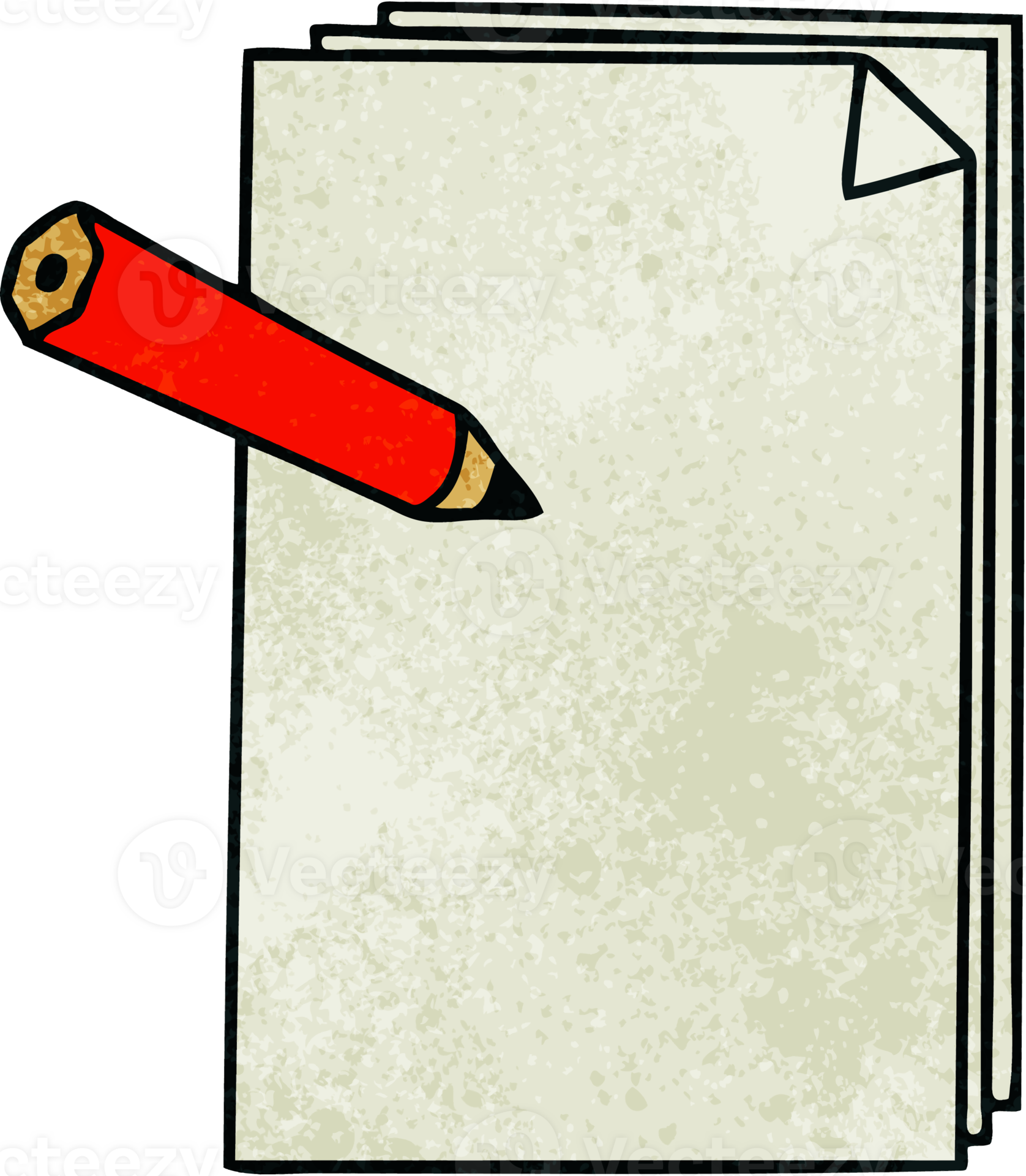 hand drawn quirky cartoon paper and pencil 45323547 PNG