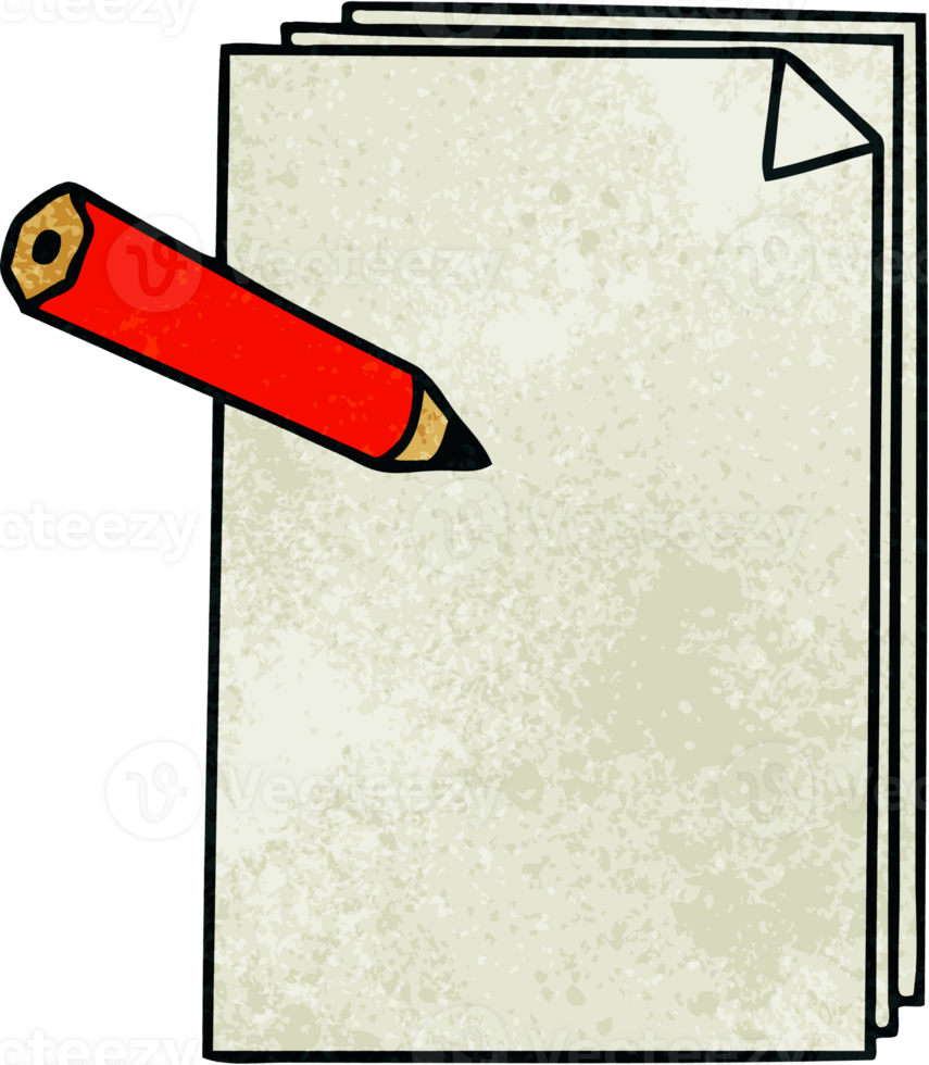 hand drawn quirky cartoon paper and pencil png
