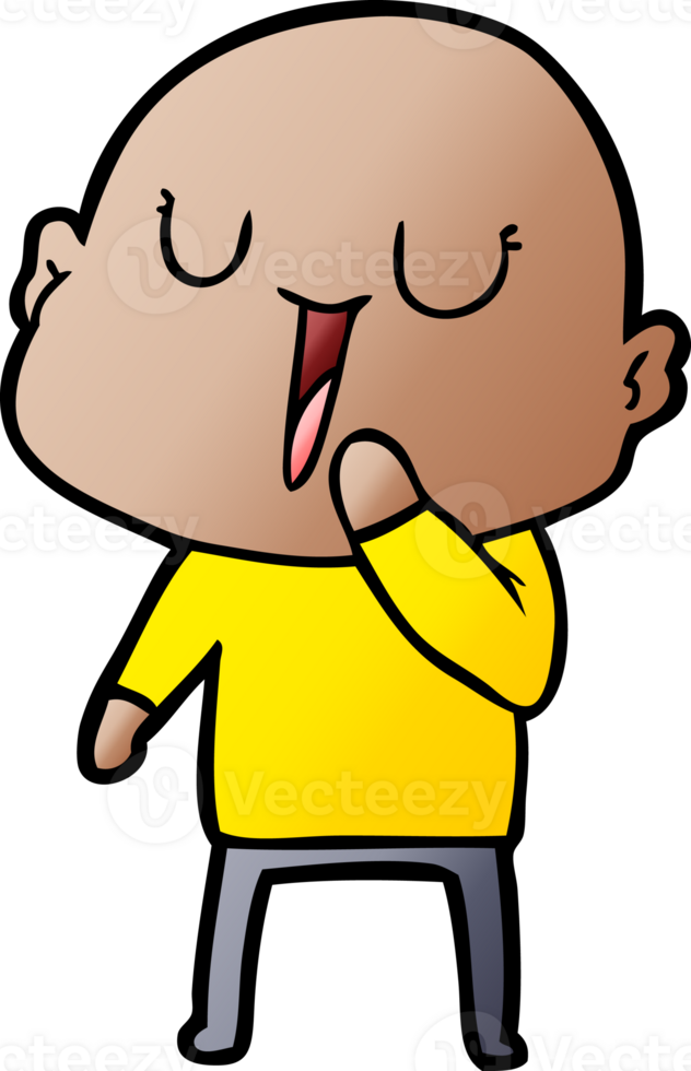 happy cartoon bald man png