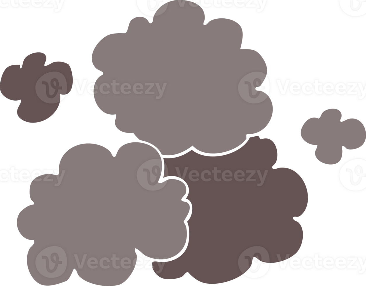 flat color illustration of smoke cloud png