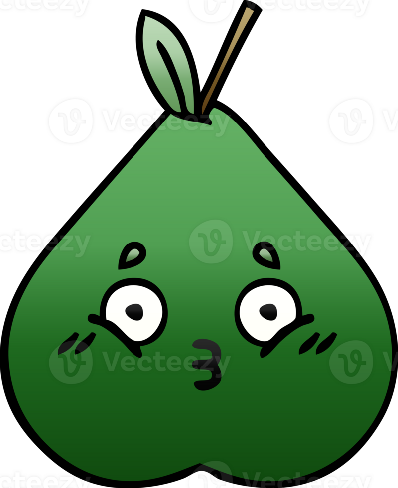 gradient shaded cartoon of a pear png