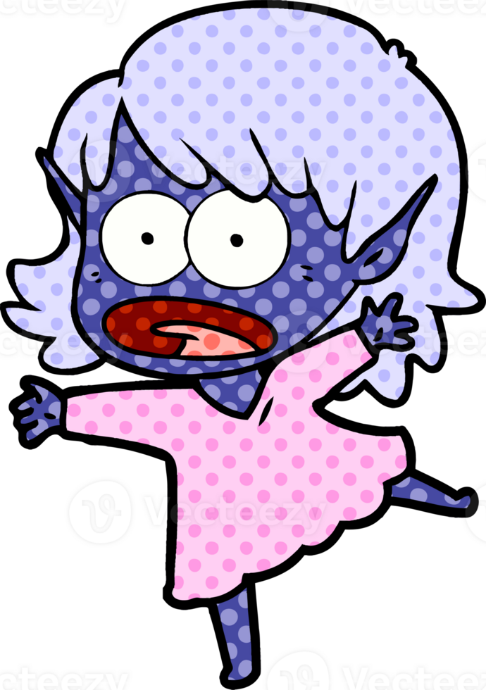 cartoon shocked elf girl png
