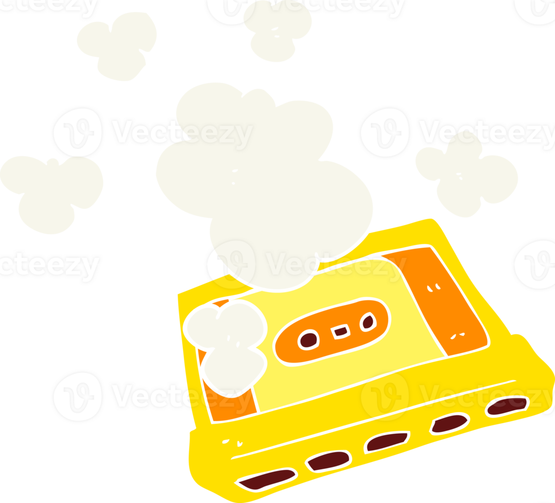 flat color illustration of cassette tape png