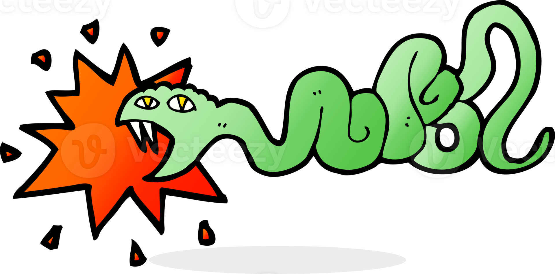 cartoon biting snake png