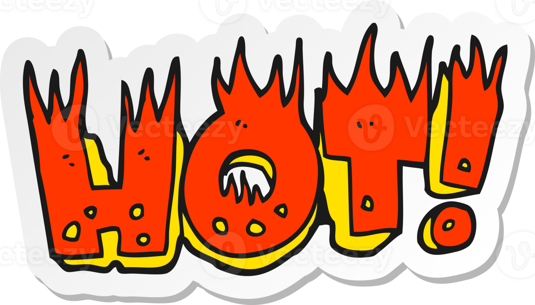 sticker of a cartoon hot symbol png