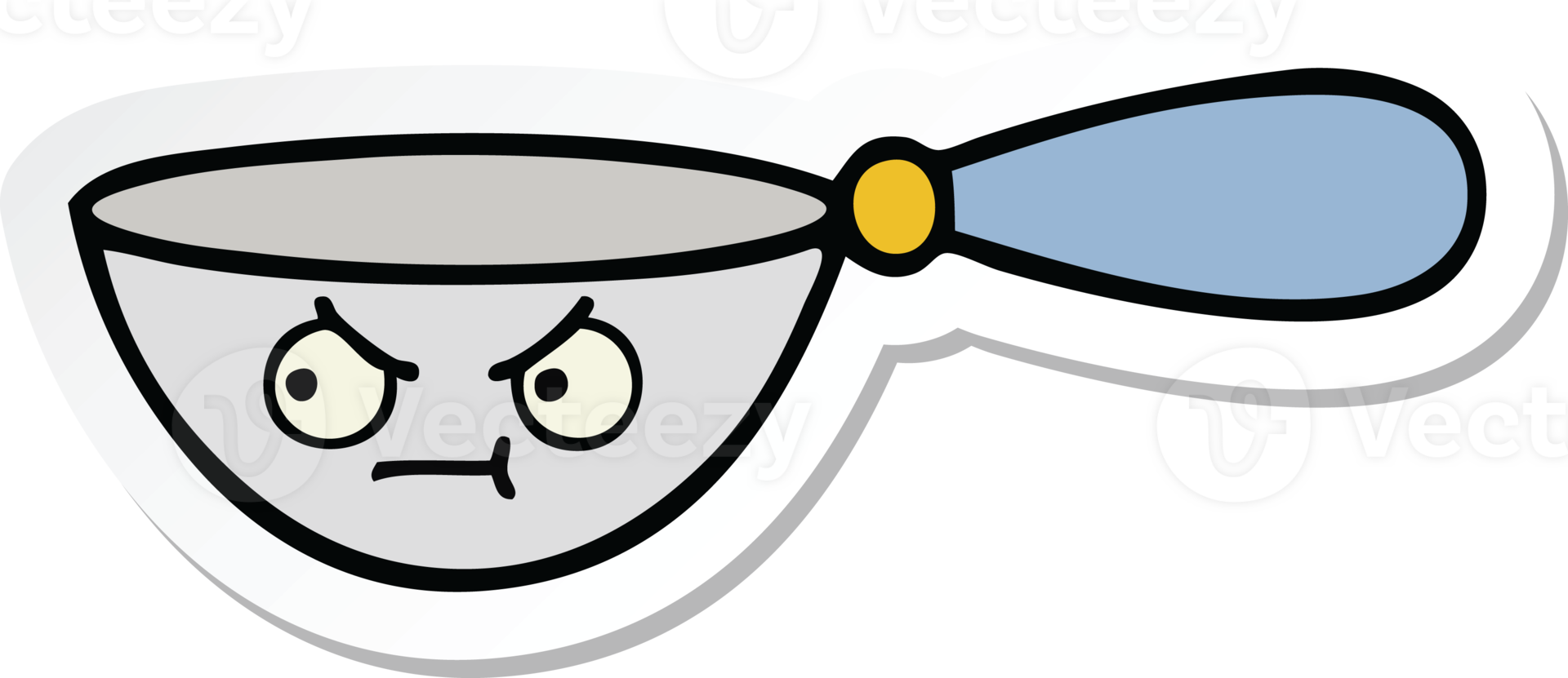 sticker of a cute cartoon measuring spoon png