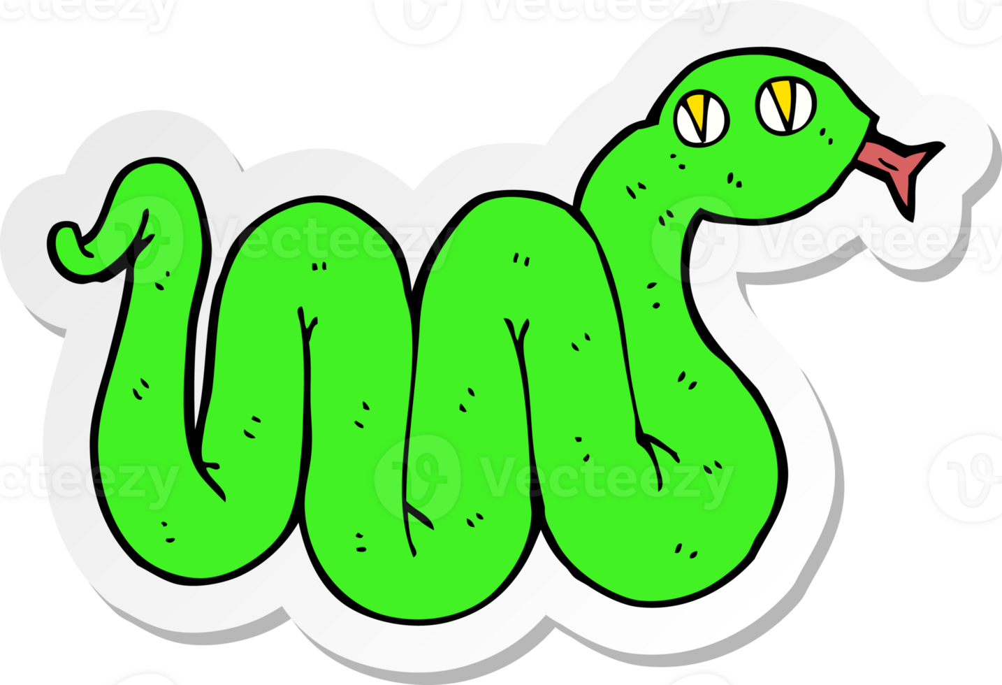 sticker of a funny cartoon snake png
