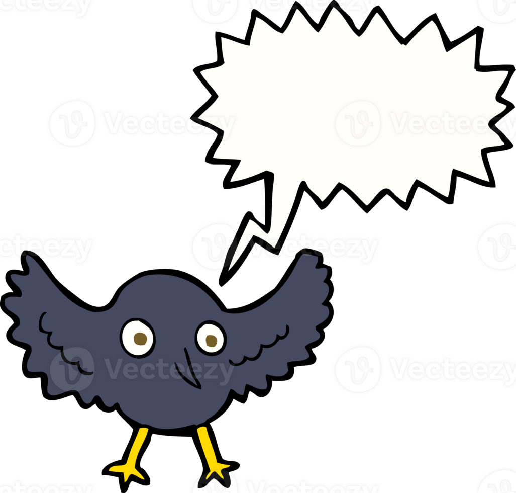 cartoon crow with speech bubble png