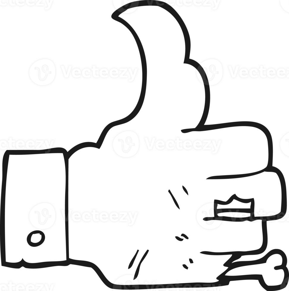 drawn black and white cartoon zombie hand png