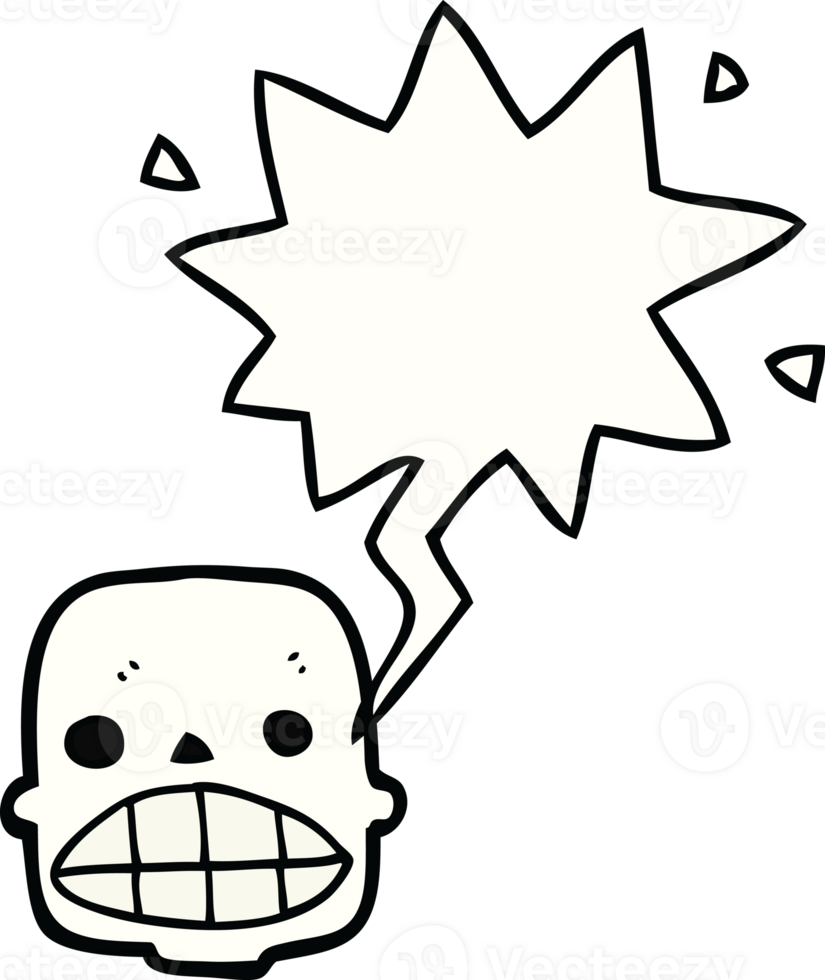 cartoon skull with speech bubble png