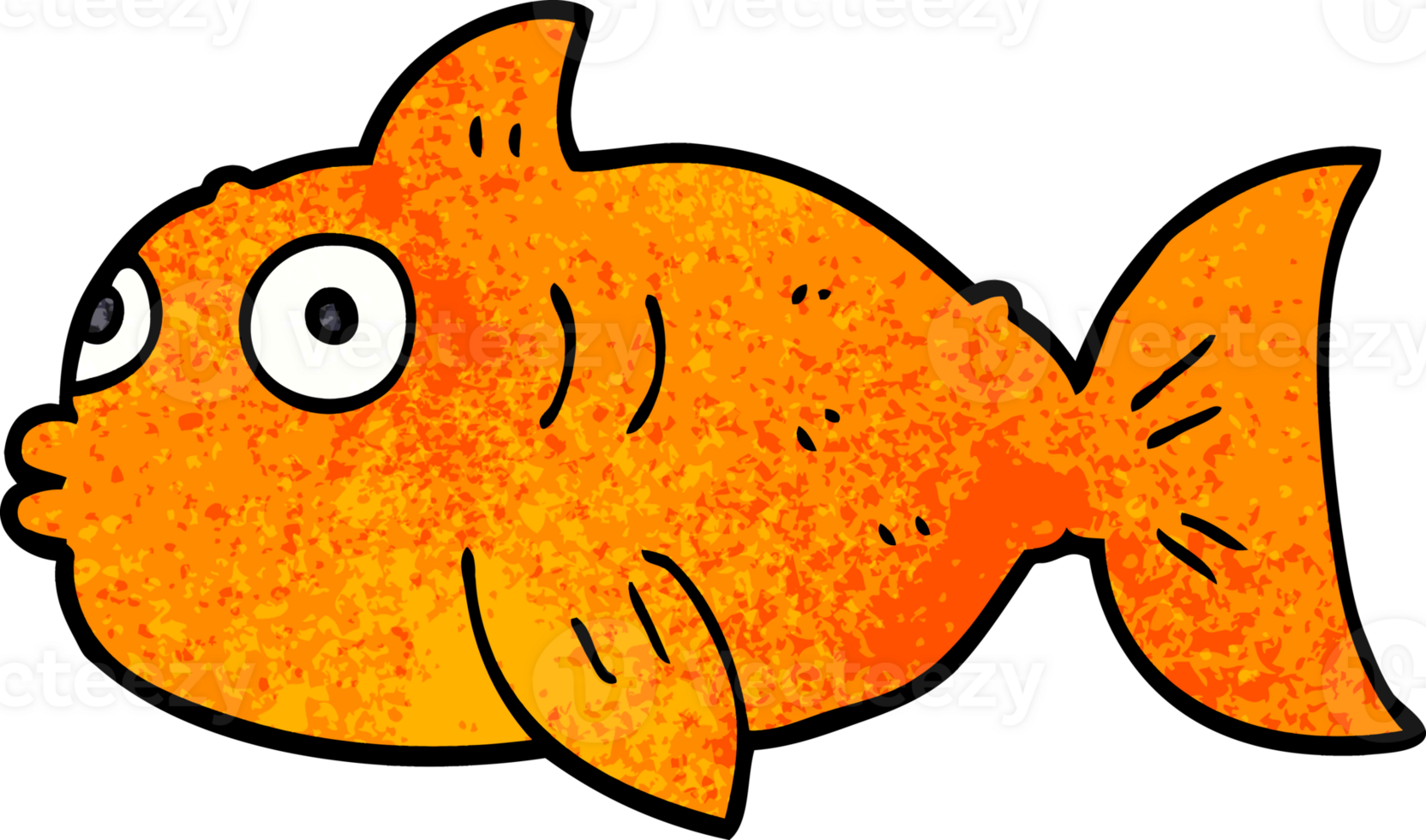 cartoon doodle surprised fish png