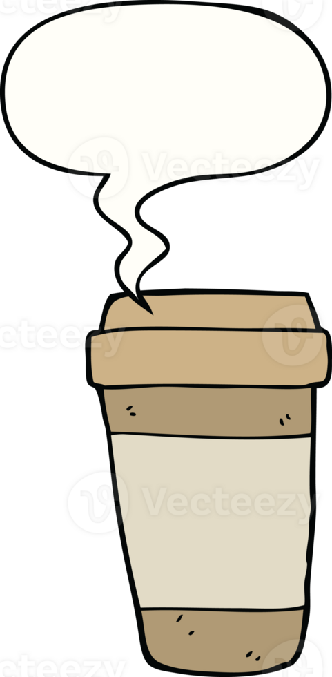 cartoon coffee cup with speech bubble png
