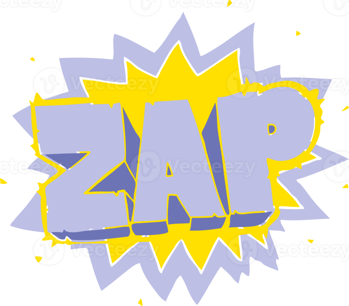 flat color illustration of zap explosion sign png