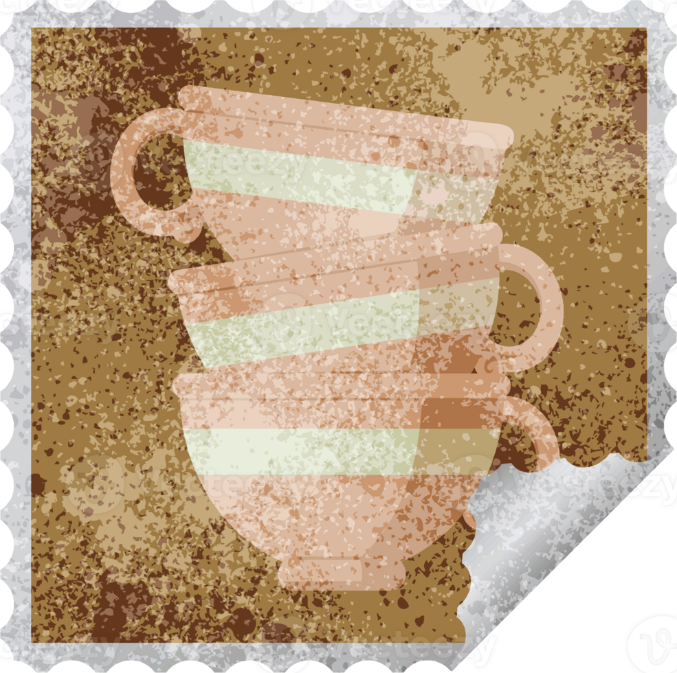 stack of cups graphic square sticker stamp png