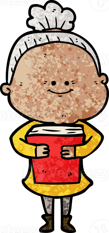 cartoon happy old woman png