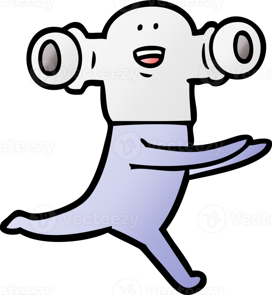 friendly cartoon alien running png