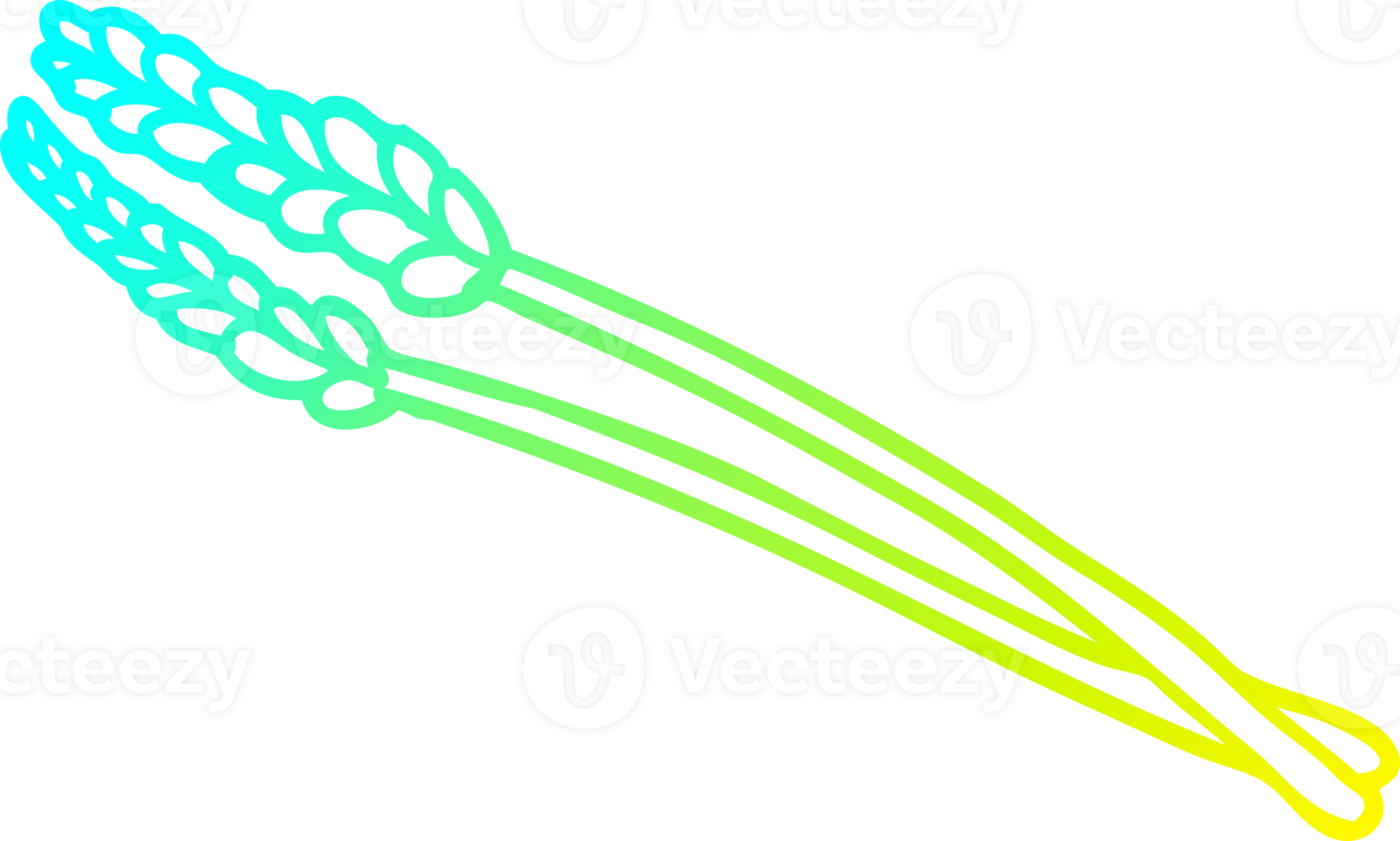cold gradient line drawing of a cartoon wheat png