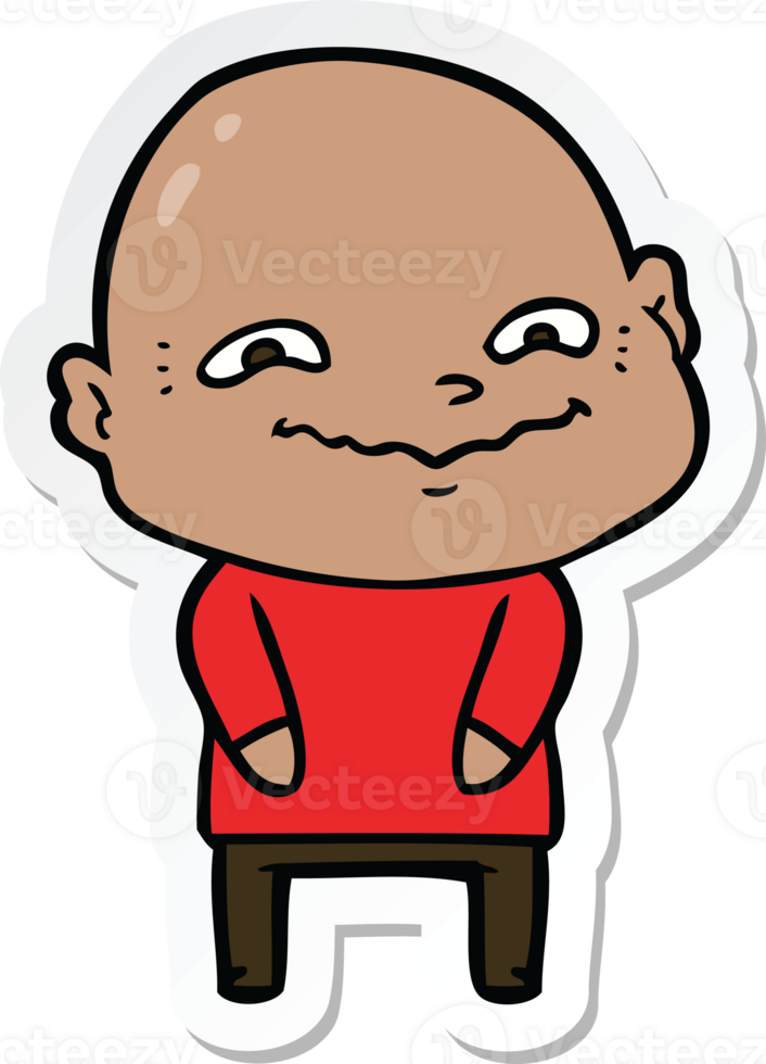sticker of a cartoon creepy guy png
