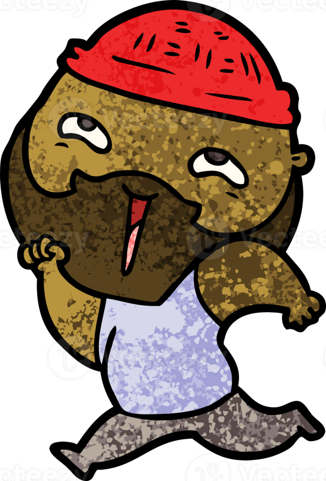 cartoon happy bearded man png