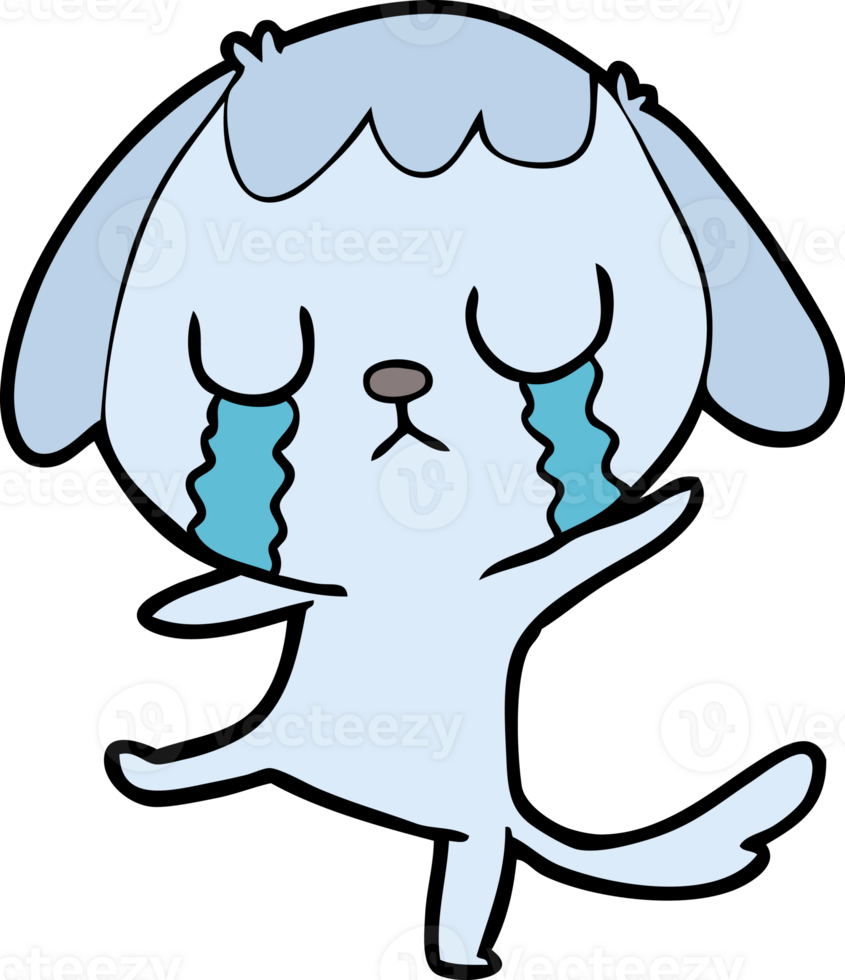 cute cartoon dog crying png