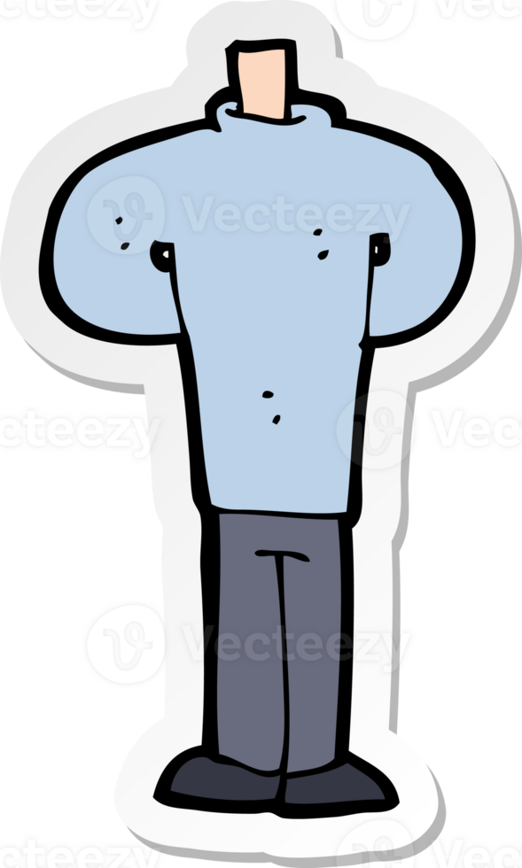 sticker of a cartoon body standing still png