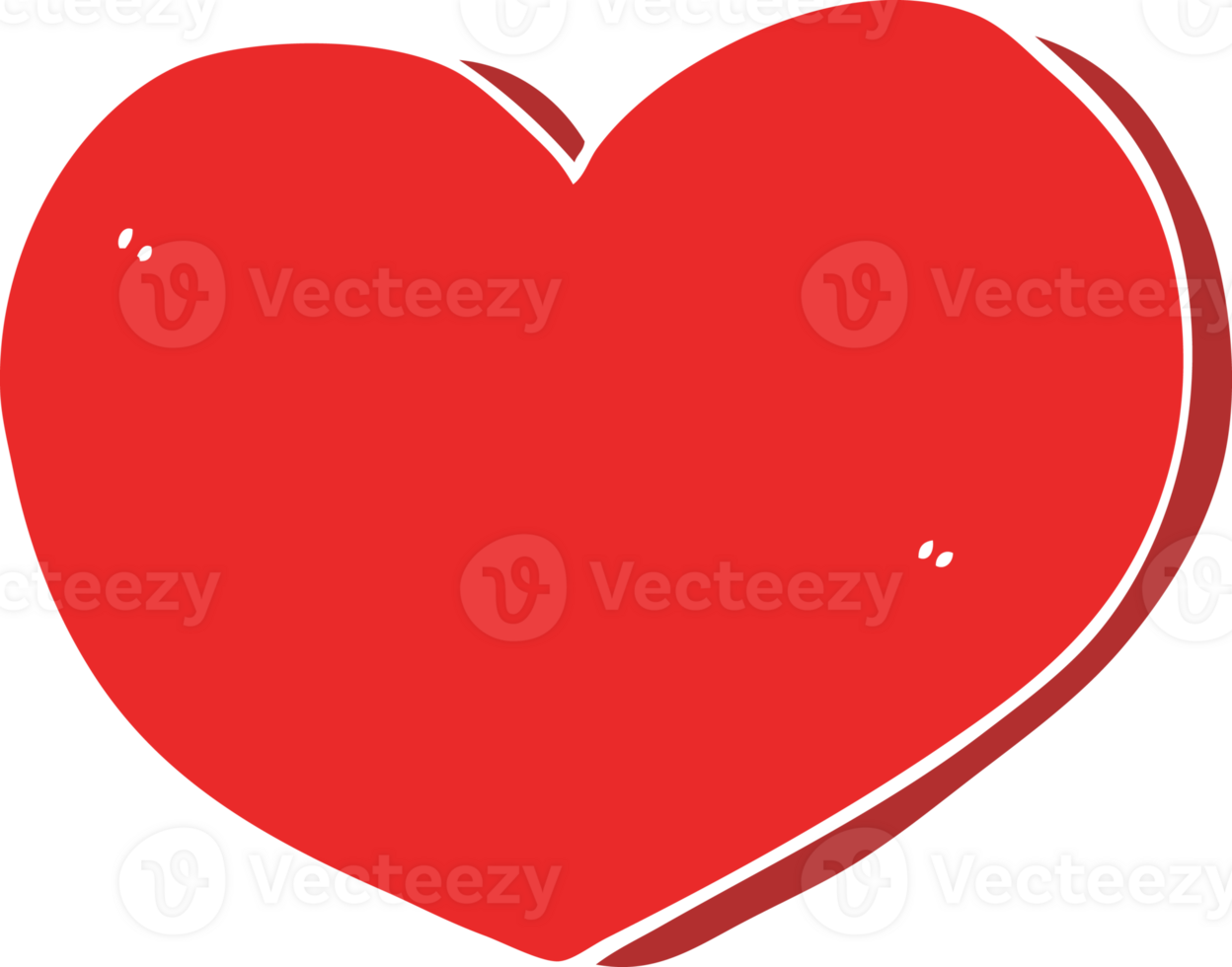 flat color style cartoon love heart png