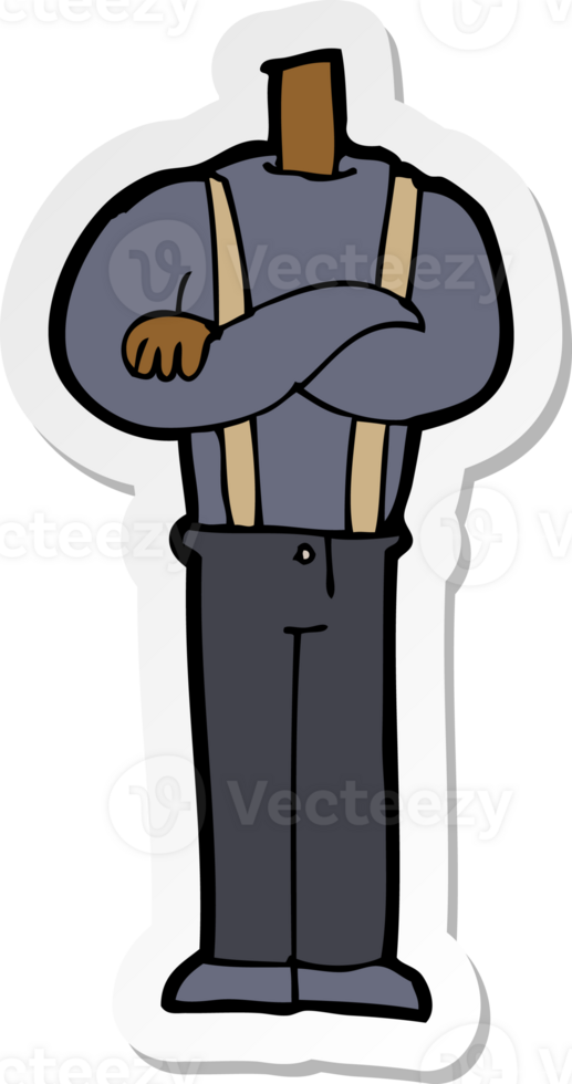sticker of a cartoon body with folded arms png