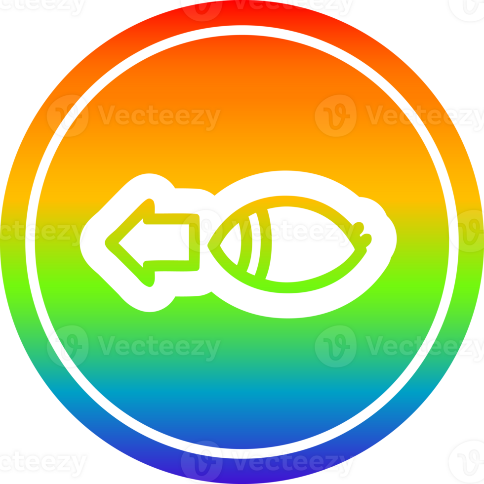 staring eye circular icon with rainbow gradient finish png
