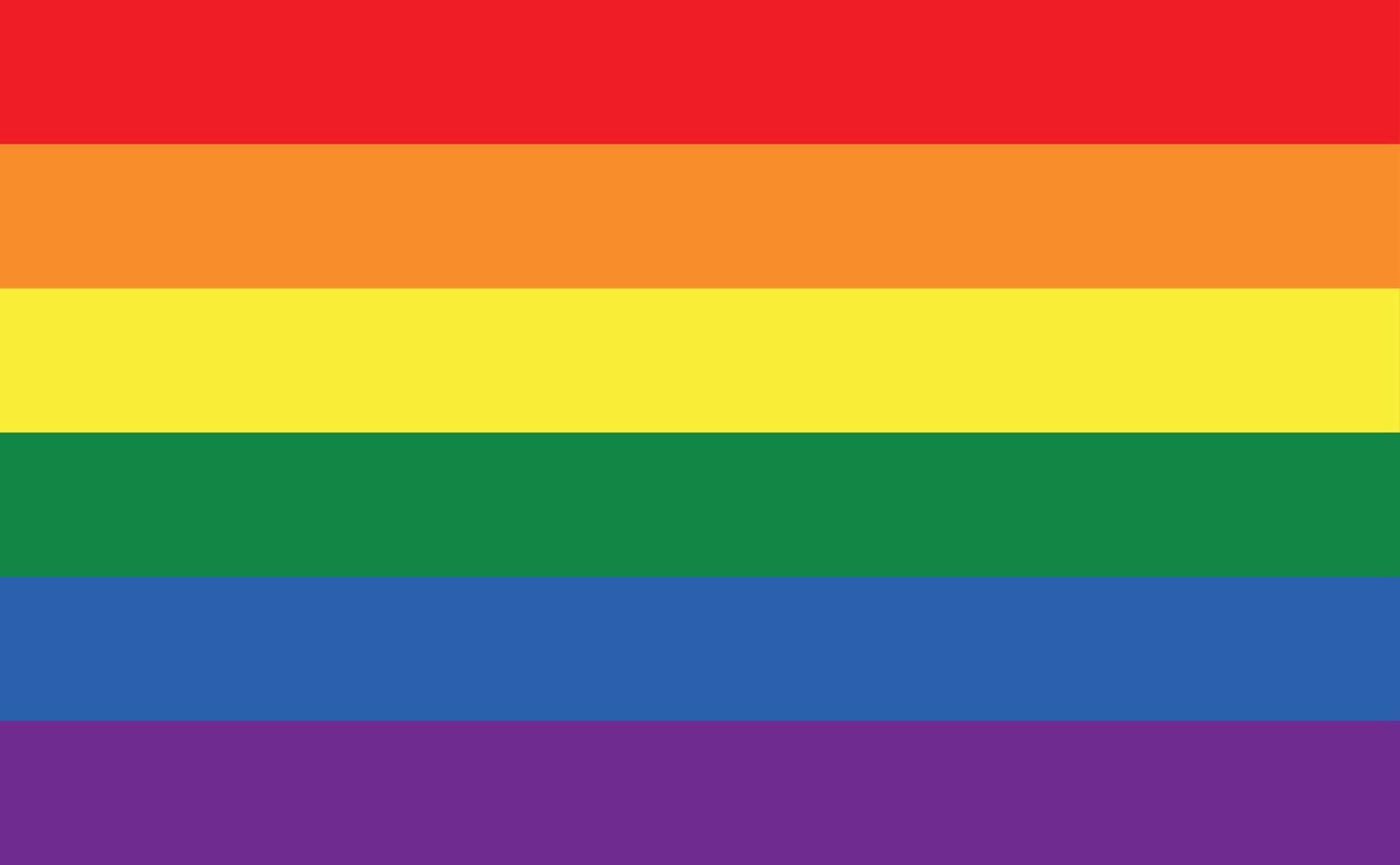 LGBTQ Pride Flag rainbow background peace movement vector