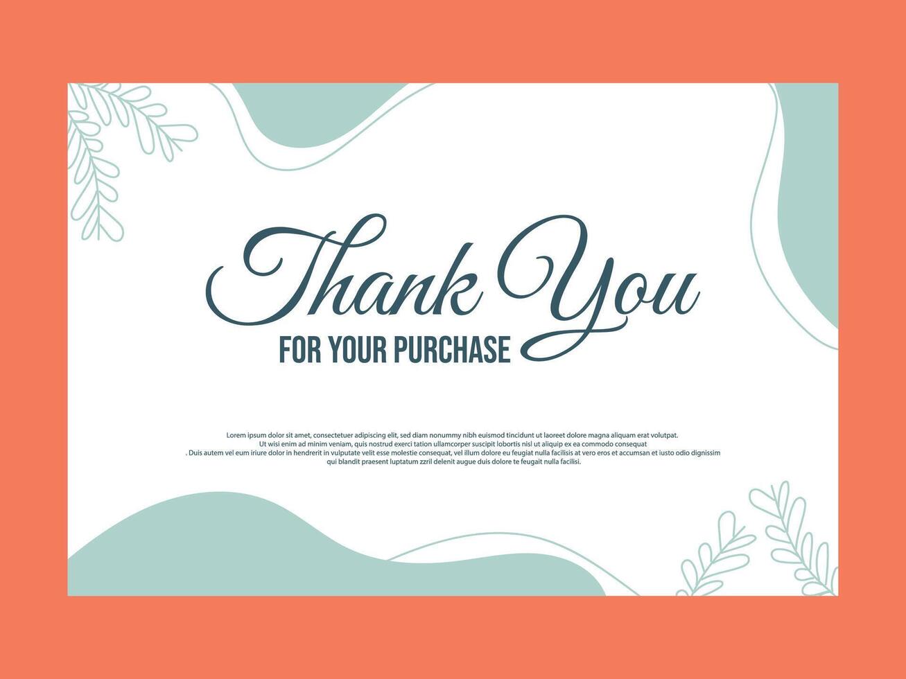 Thank you card template, Modern abstract background. vector