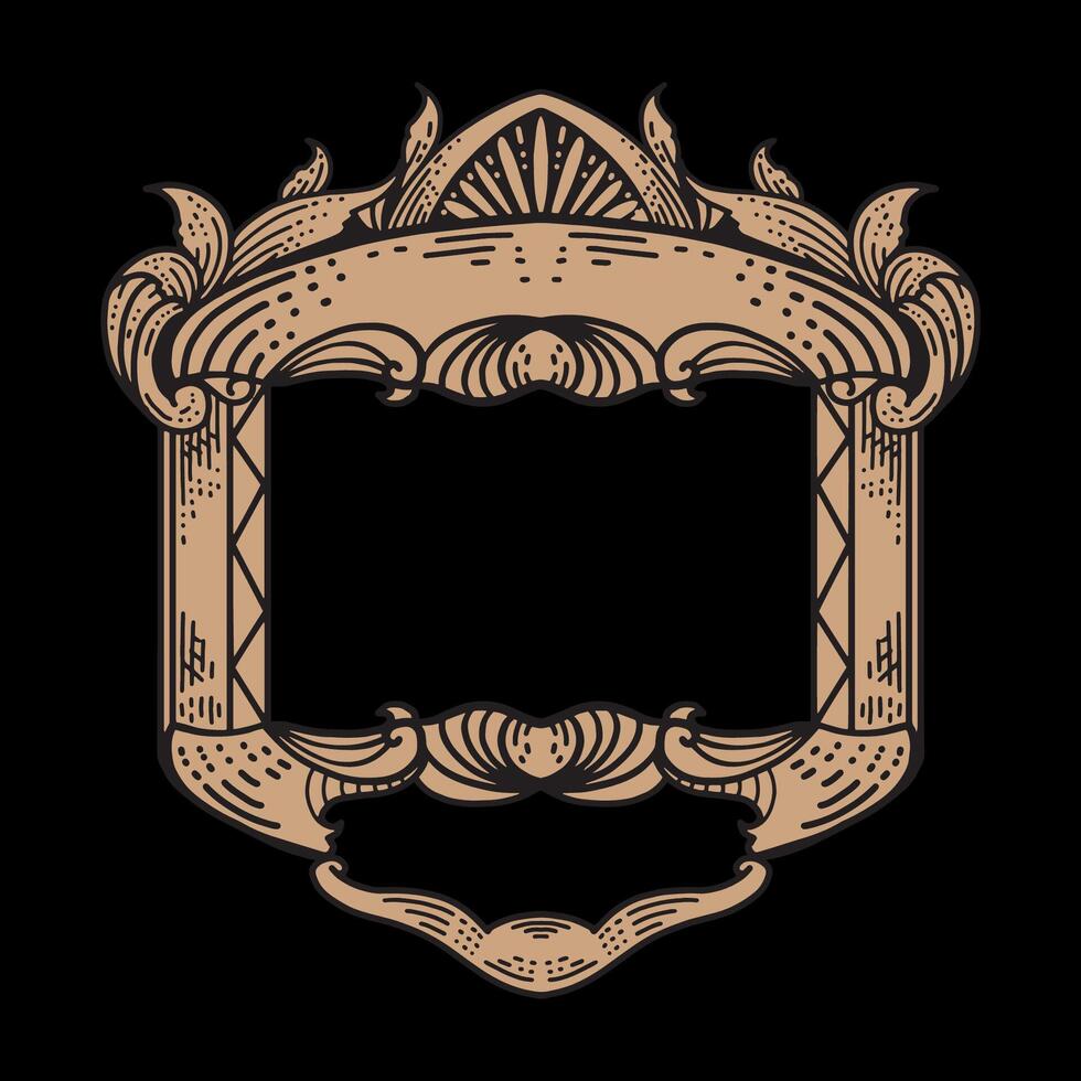 Vintage frame illustration, Modern, Retro ornament. vector