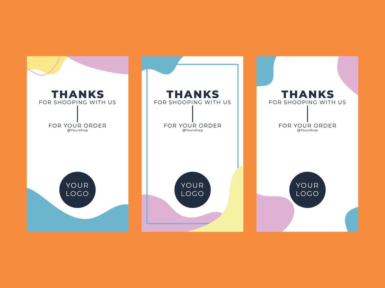 Thank you card template, Modern abstract background. vector