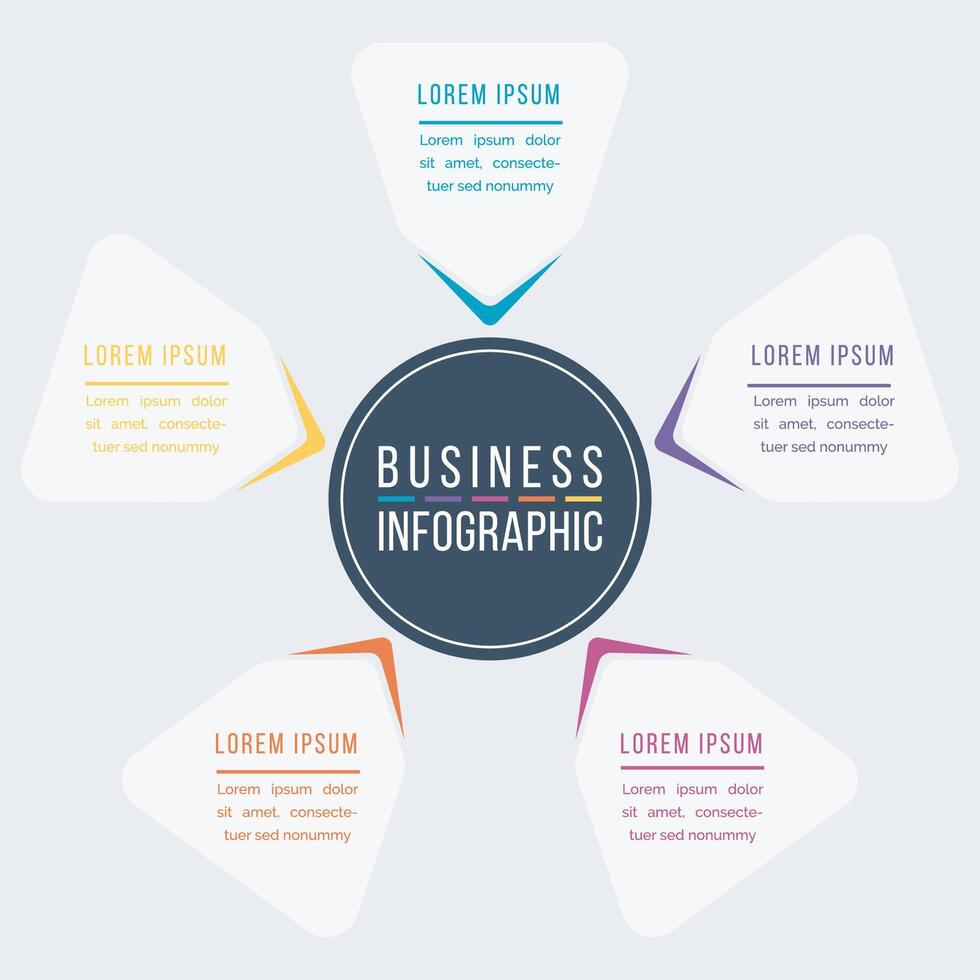 5 Steps Infographic business design 5 objects, elements or options infographic template for business vector