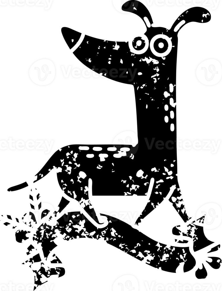 scroll banner with black line work tattoo style surprised dog distressed icon png