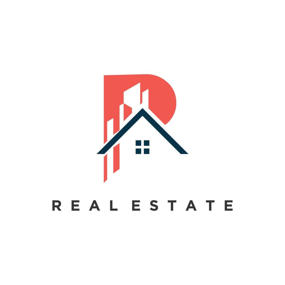 Real estate logo design with creative concept simple template Premium vector