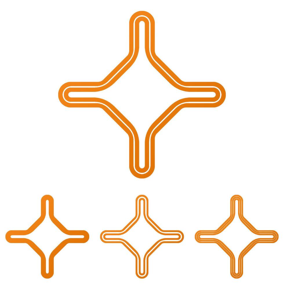 Orange line corporate logo design set vector