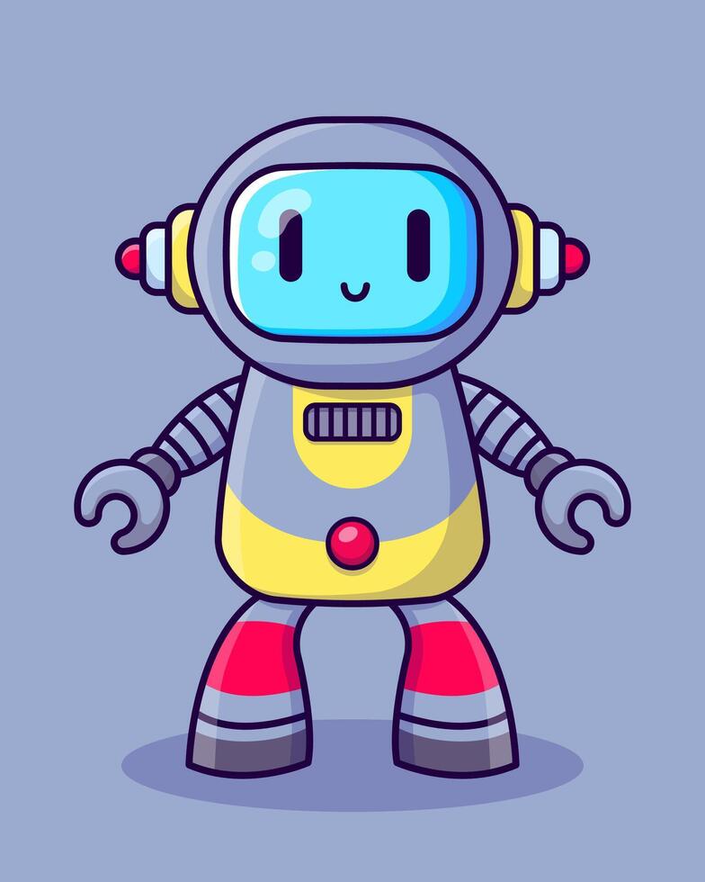 Cute cartoon robot. Artificial Intelligence. Robot assistant. illustration vector