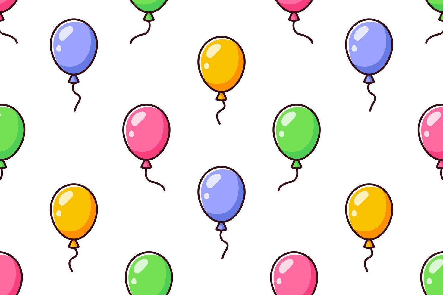 Pattern of multi-colored balloons. Holiday wrapping paper vector