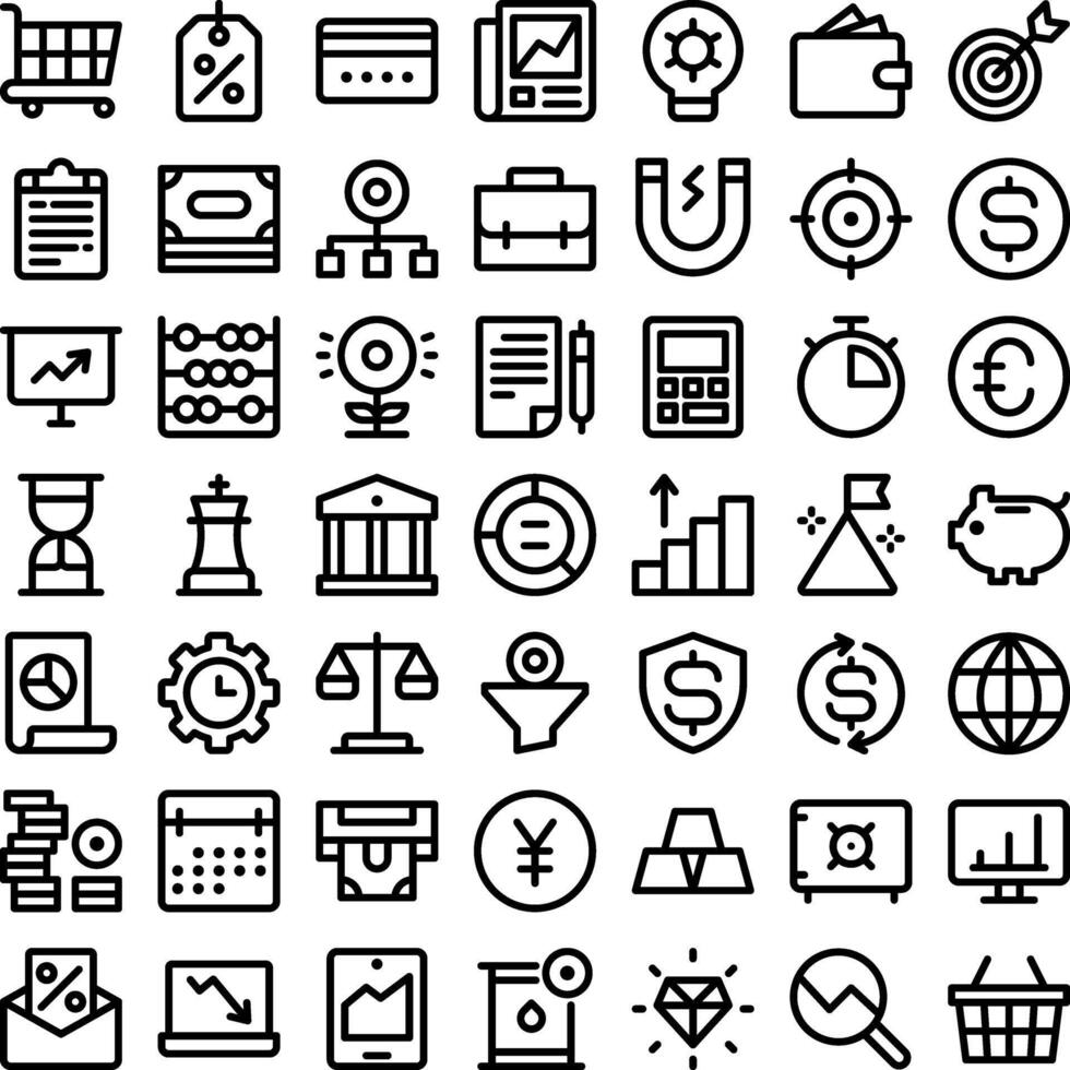 Economy Bank Finance Icon Set. Perfect for user interface, new application vector