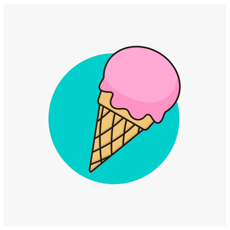 ice cream Flat style illustration design vector