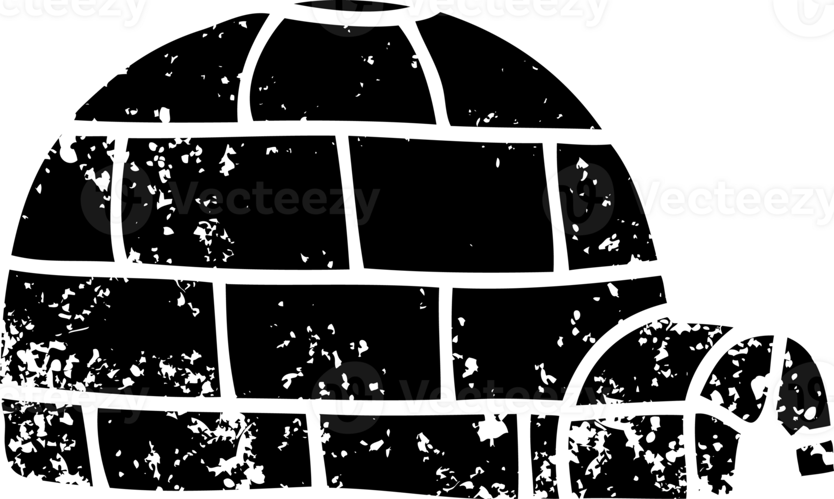 line drawing cartoon ice igloo distressed icon png
