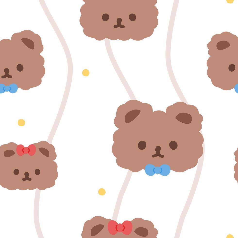 Cute animal child seamless pattern vector