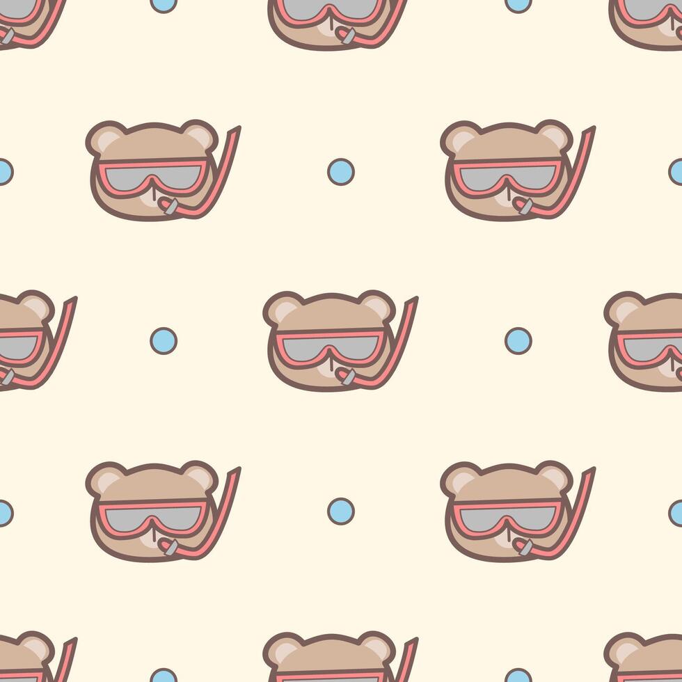 Cute bear seamless pattern vector