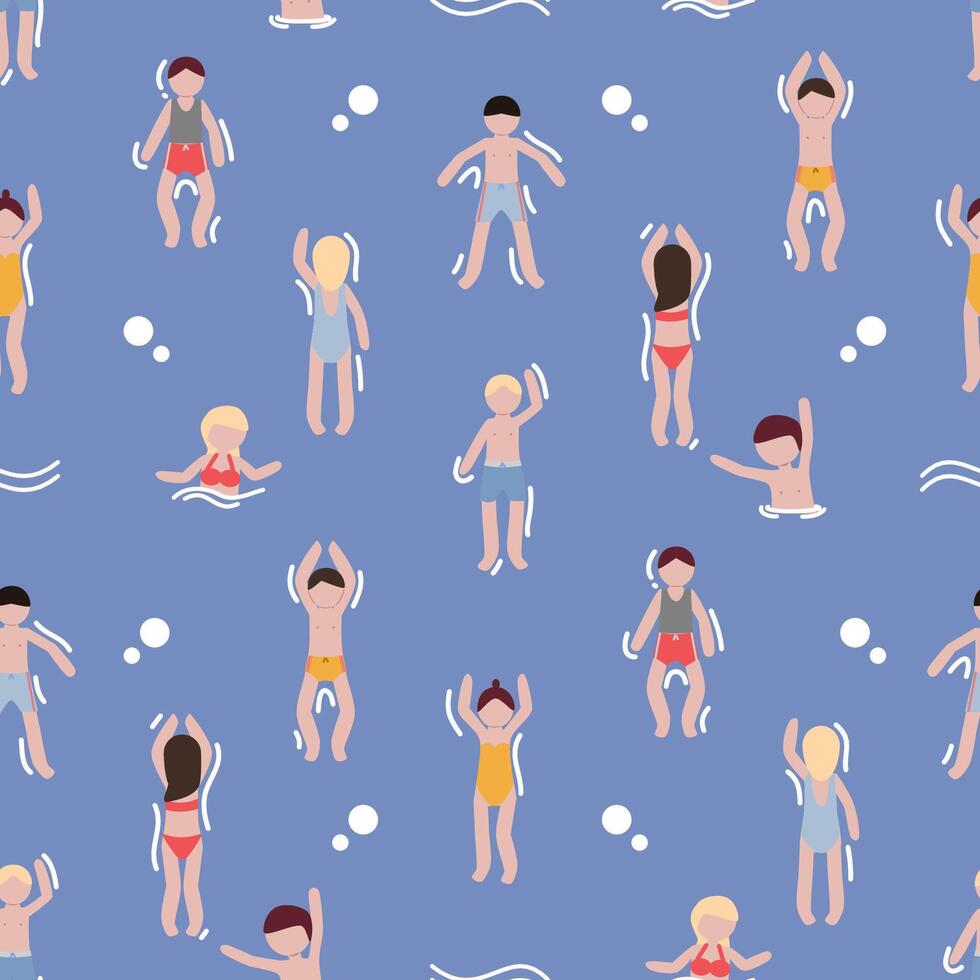 Summer Swimming Pool Seamless Pattern Background vector