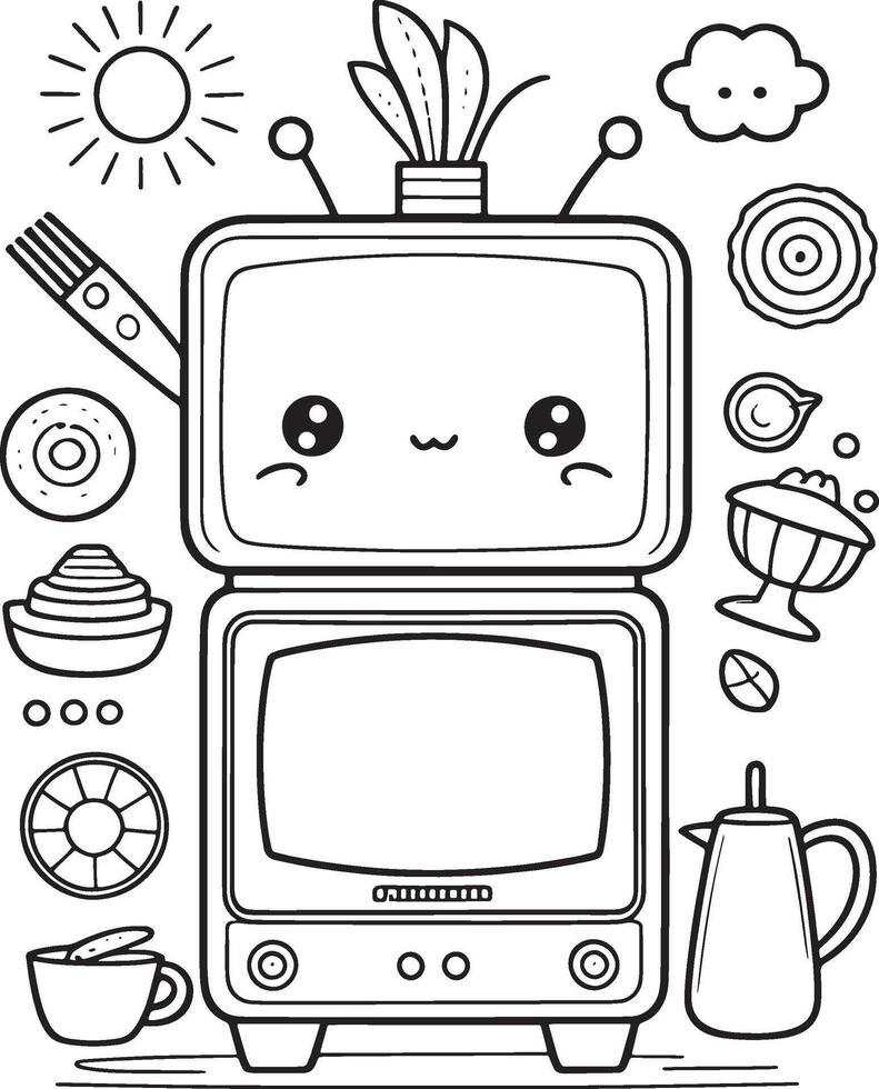 The character is smiling and he is enjoying the food vector
