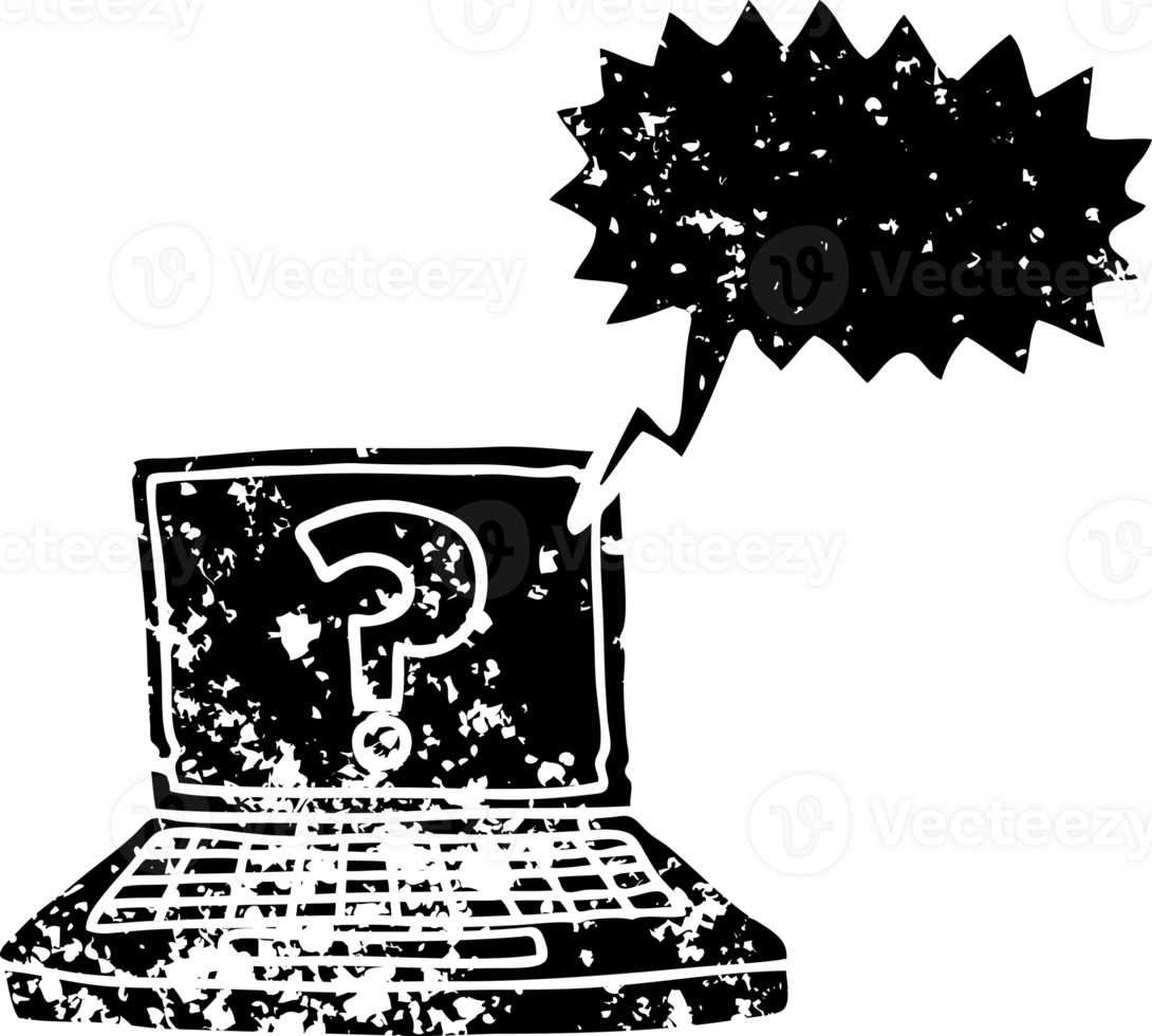 hand drawn speech bubble cartoon internet search distressed icon png