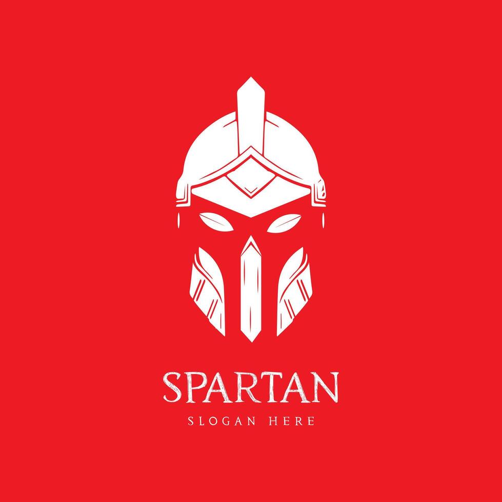 Powerful Spartan Logo on Red Background Igniting Inner Warrior vector