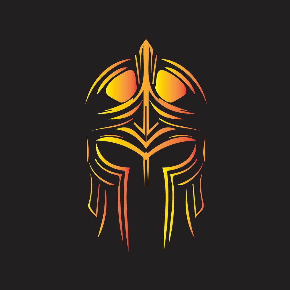 A Stylish and Unique Logo Design with Intricate Headgear Details On Dark Background, ArtFul vector