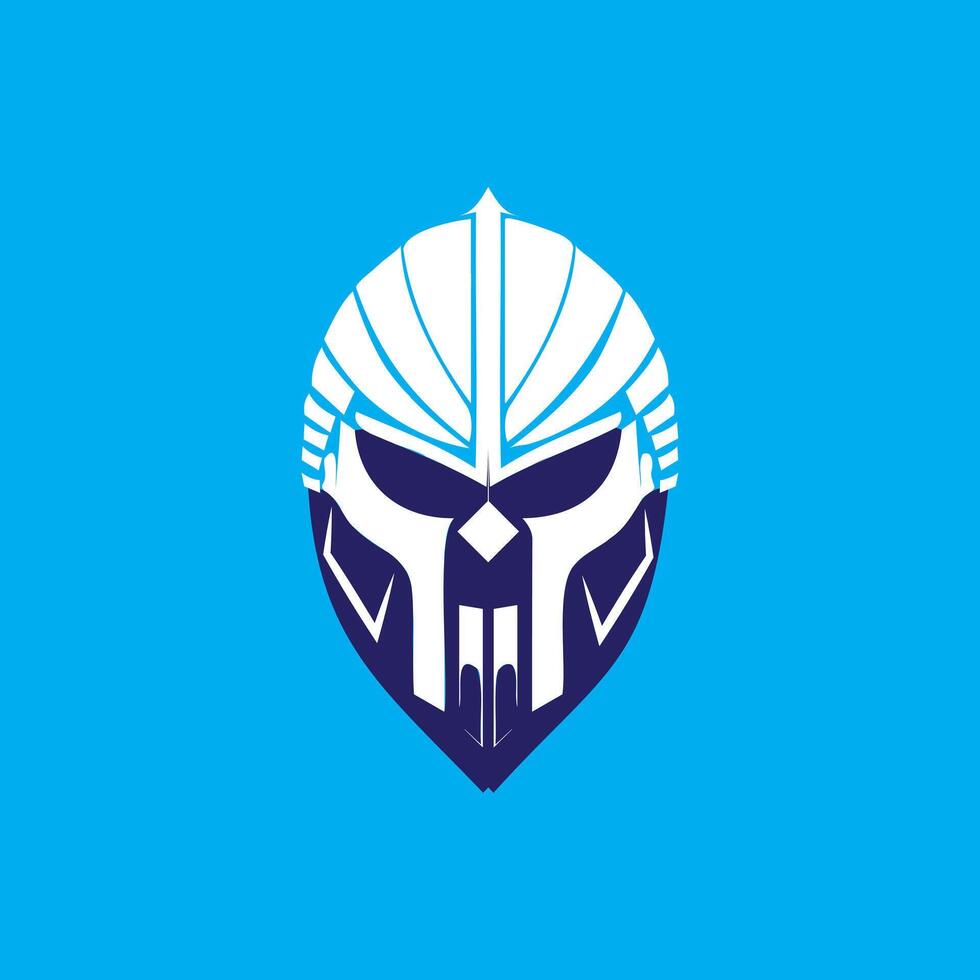 A Futuristic and Awesome Emblem with a Blue and White Robot's Face having Robovibes vector
