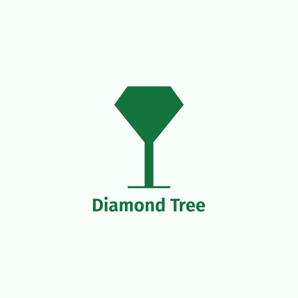 verde árbol logo con diamante forma. vector